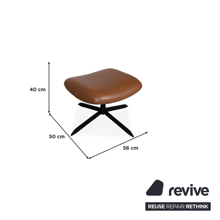 Bolia Solo Leather Armchair Brown Black incl. Stool Manual Function
