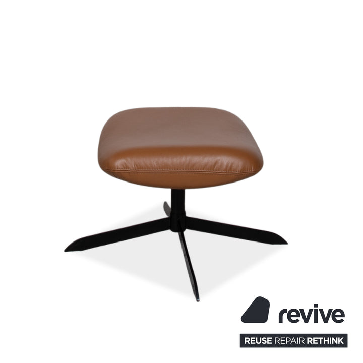 Bolia Solo Leder Sessel Braun Schwarz inkl. Hocker manuelle Funktion