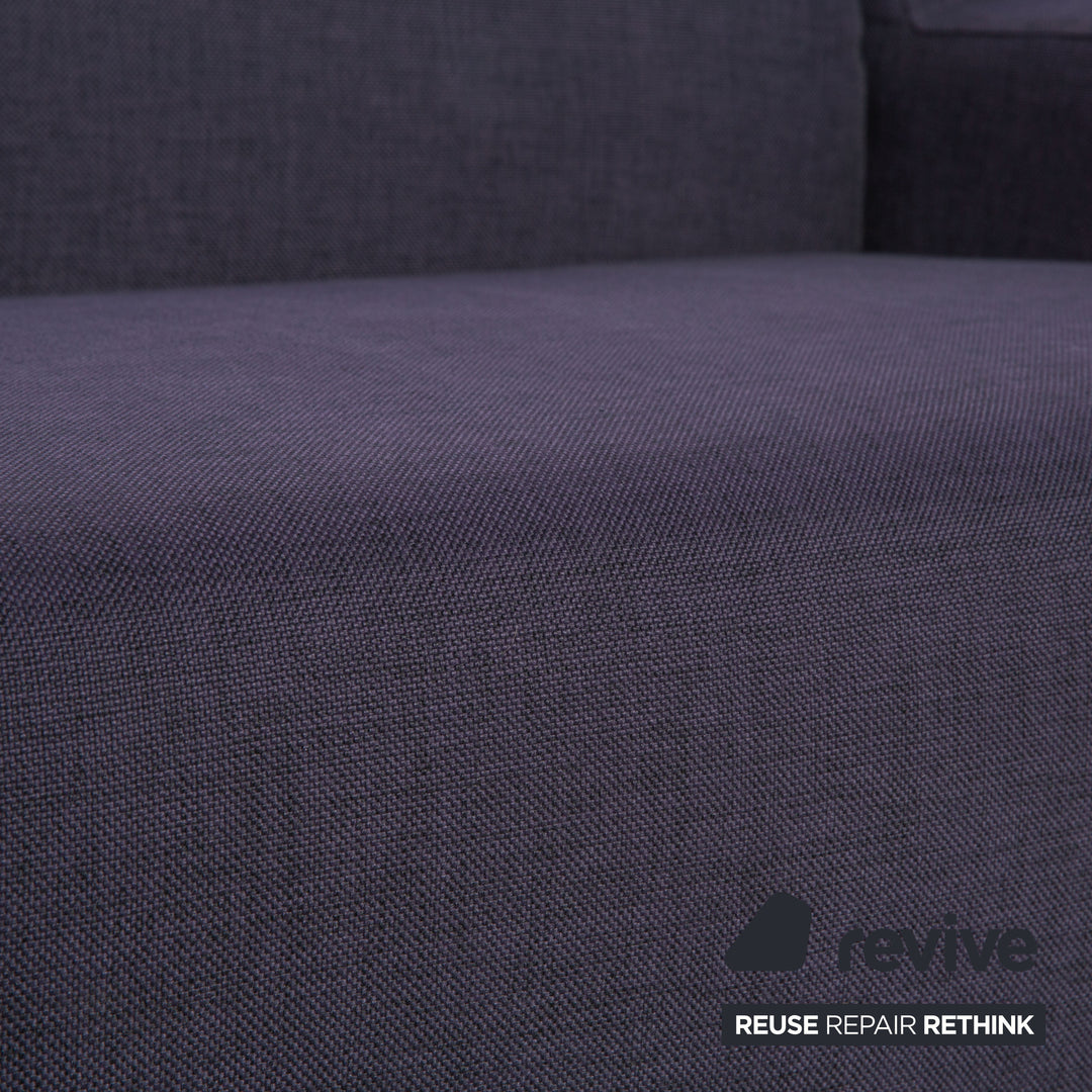 Bolia Stoff Dreisitzer Blau Lila Sofa Couch