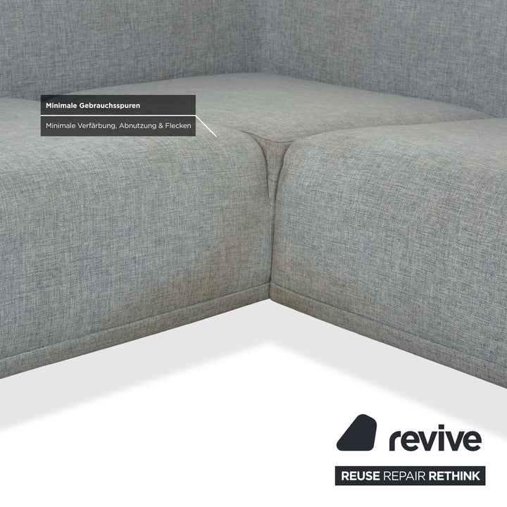 Bolia Stoff Ecksofa Hellgrau Blau Sofa Couch
