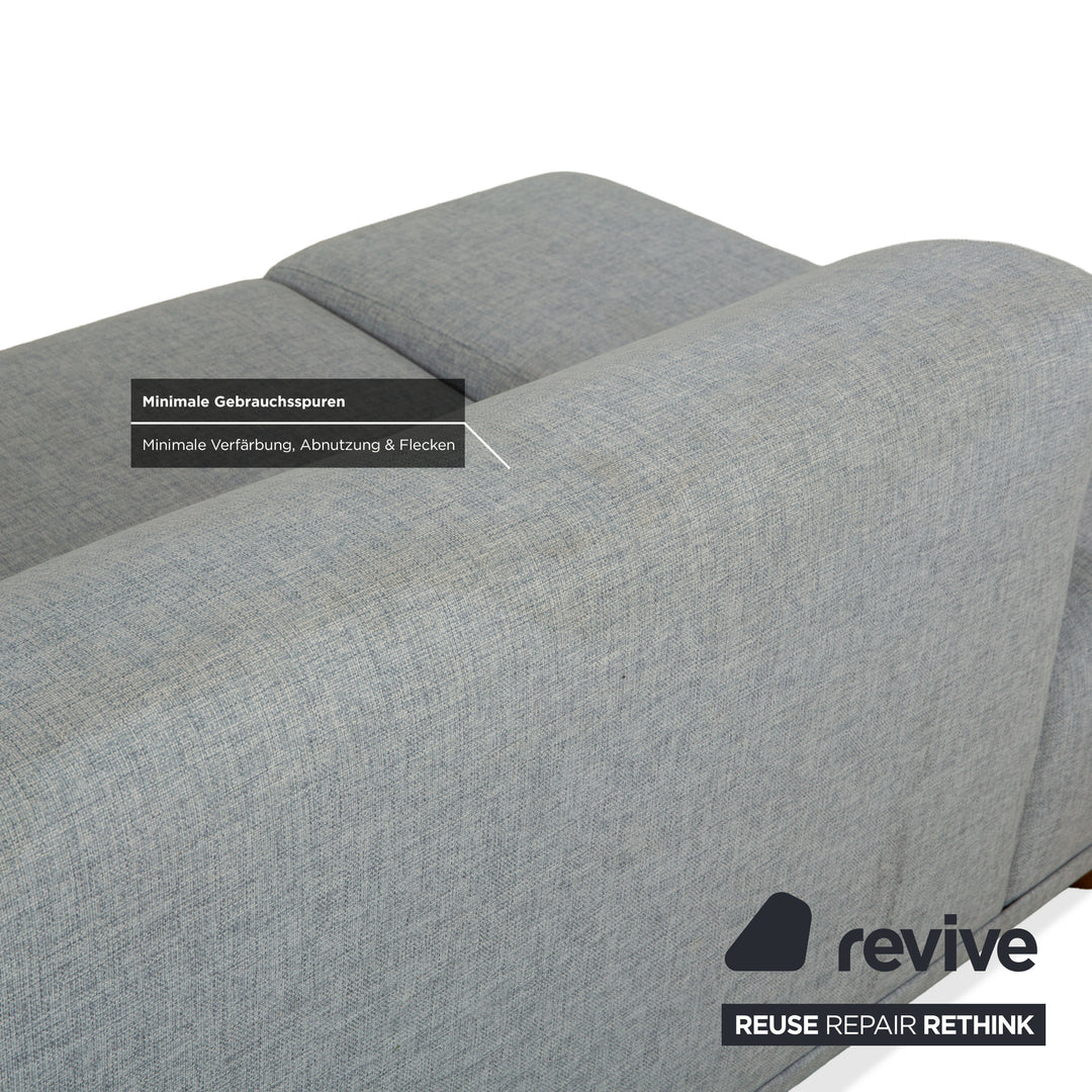 Bolia Stoff Ecksofa Hellgrau Blau Sofa Couch