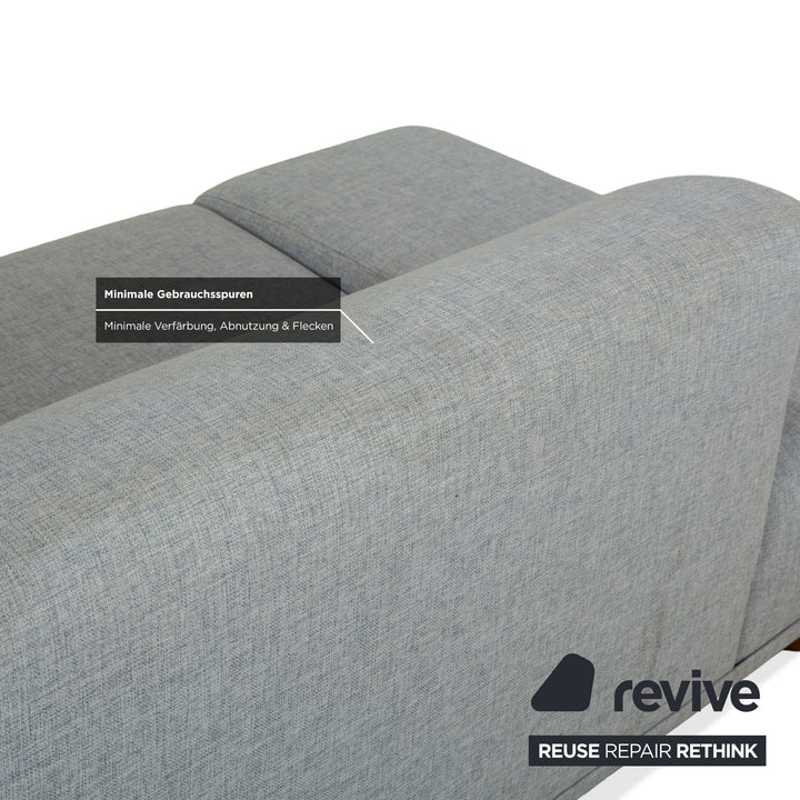 Bolia Stoff Ecksofa Hellgrau Blau Sofa Couch