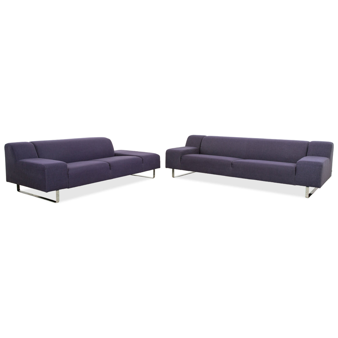 Bolia Stoff Sofa Garnitur Dreisitzer + Zweisitzer Lila Blau Couch
