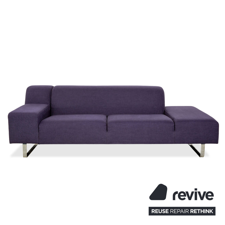 Bolia Stoff Sofa Garnitur Dreisitzer + Zweisitzer Lila Blau Couch