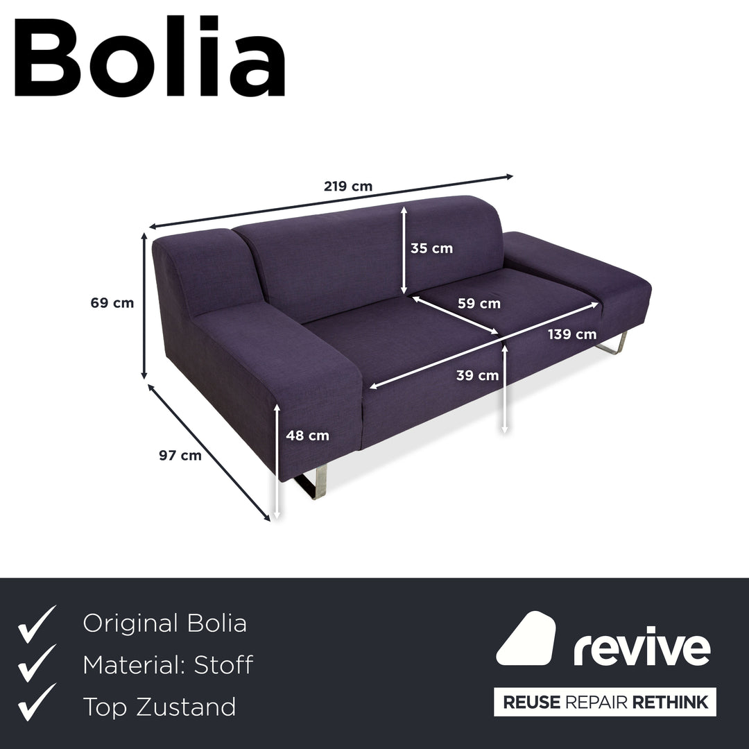Bolia Stoff Zweisitzer Blau Lila Sofa Couch