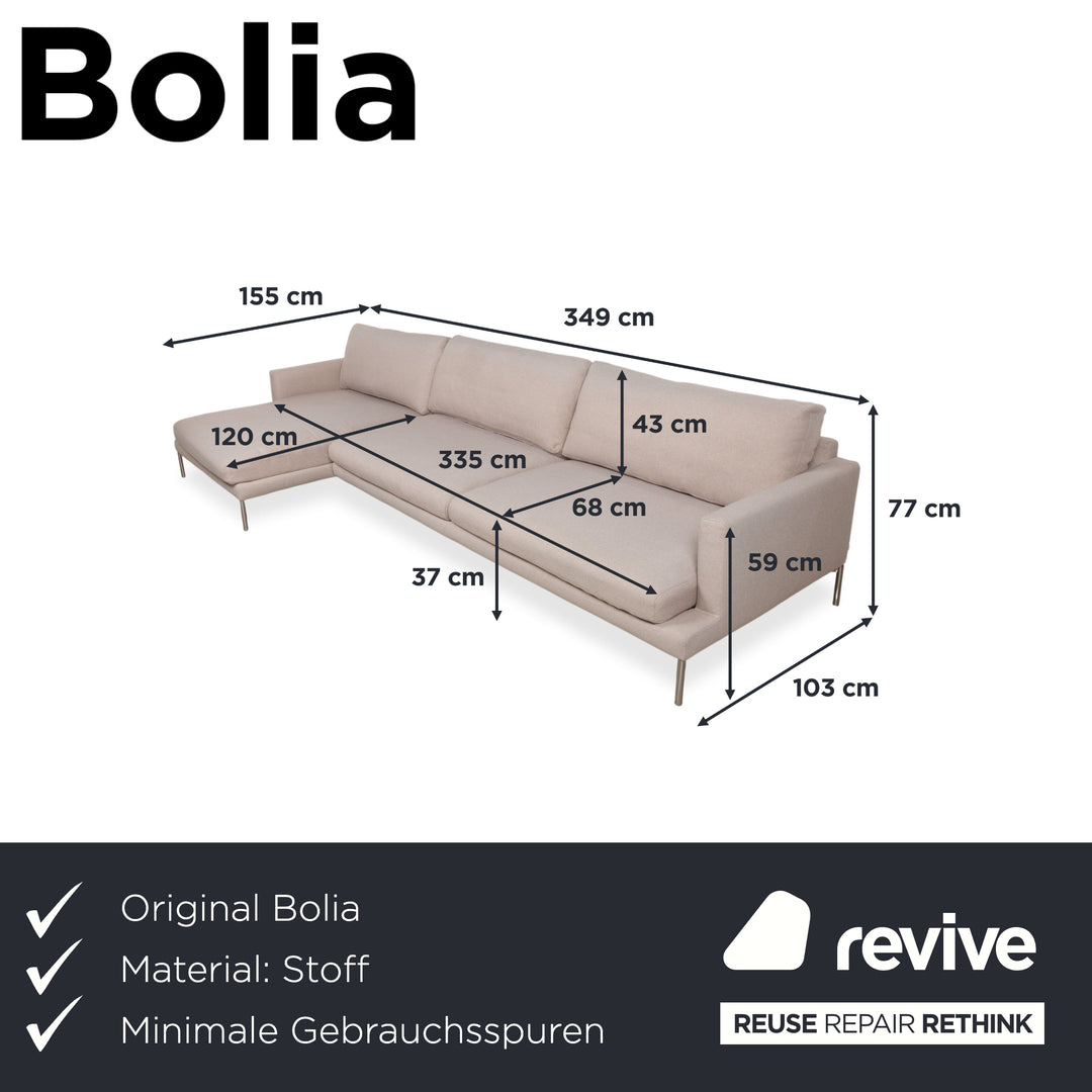Canapé d'angle en tissu Bolia Veneda, crème beige