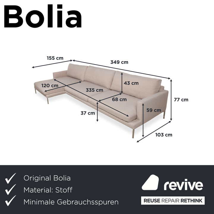 Canapé d'angle en tissu Bolia Veneda, crème beige