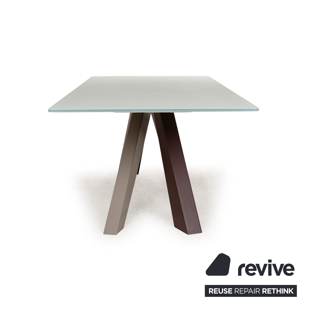 Bonaldo Big Tabke Glas Esstisch Weiß Grün Silber