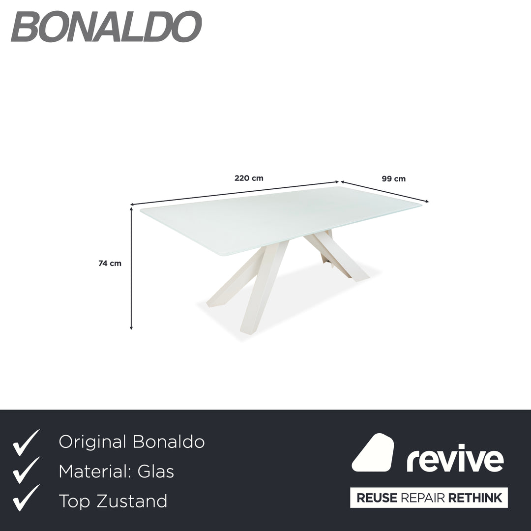 Bonaldo Big Table Glas Esstisch Weiß