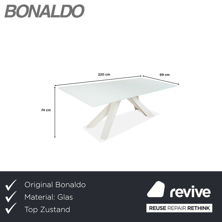 Bonaldo Big Table Glas Esstisch Weiß