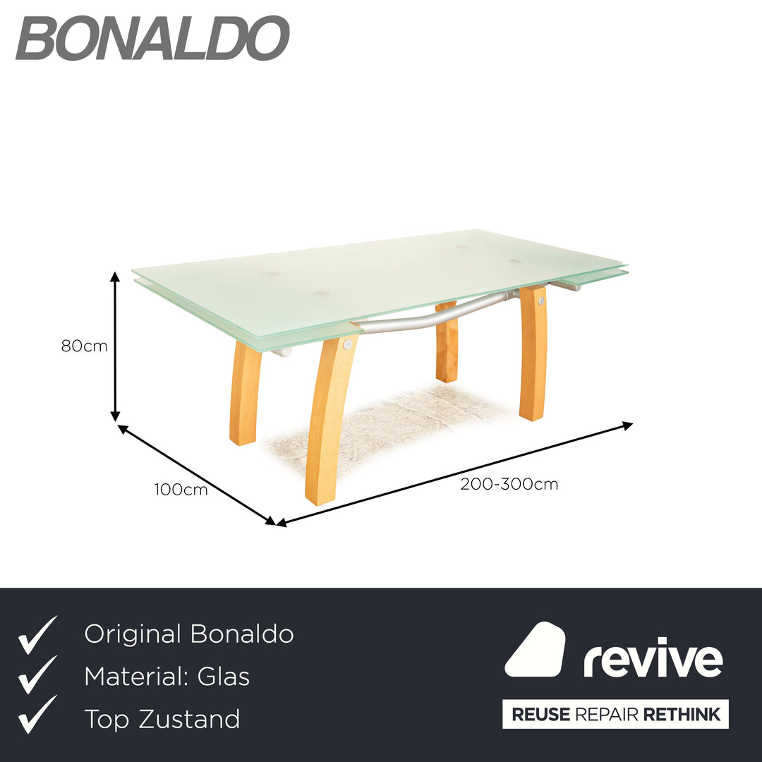 Bonaldo Blitz glass dining table extendable 200/300 x 80 x 100 cm