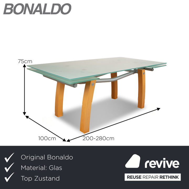 Bonaldo Blitz table à manger en verre marron fonction manuelle 200-280 x 100 x 75 cm