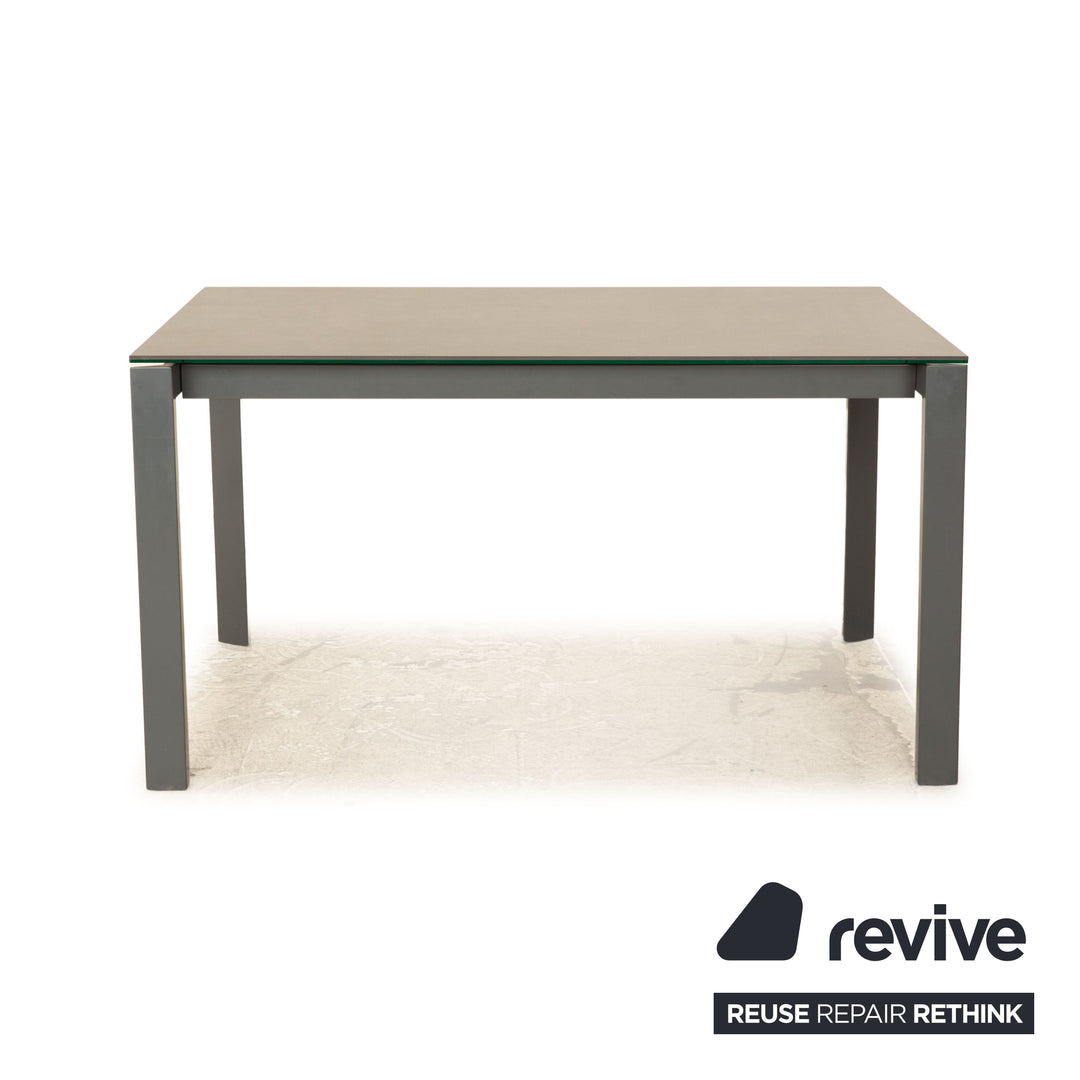 Bonaldo MENU table à manger en verre gris extensible salle à manger 140/210 x 76 x 90