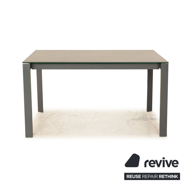 Bonaldo MENU table à manger en verre gris extensible salle à manger 140/210 x 76 x 90