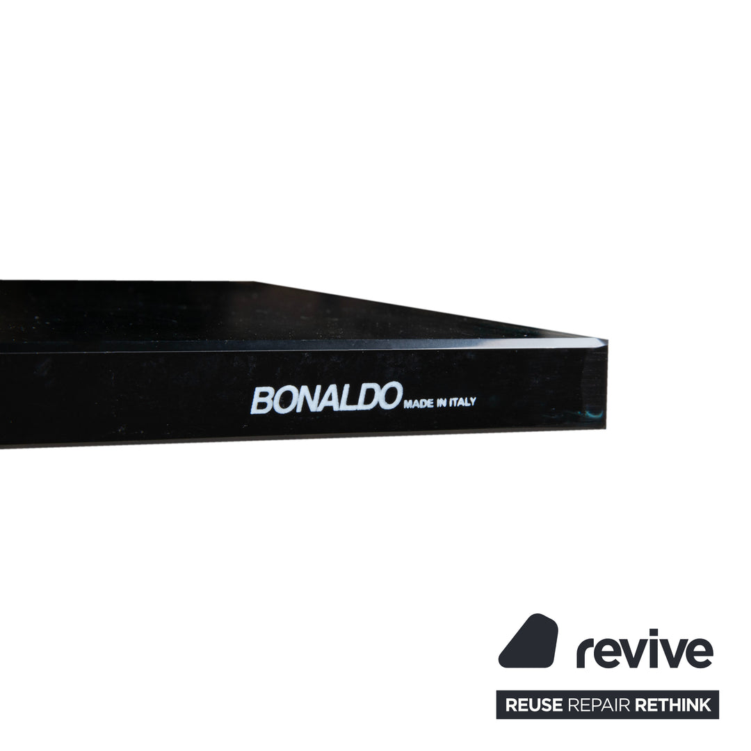 Bonaldo Mille Glas Esstisch Silber Chrom 220 x 100 cm