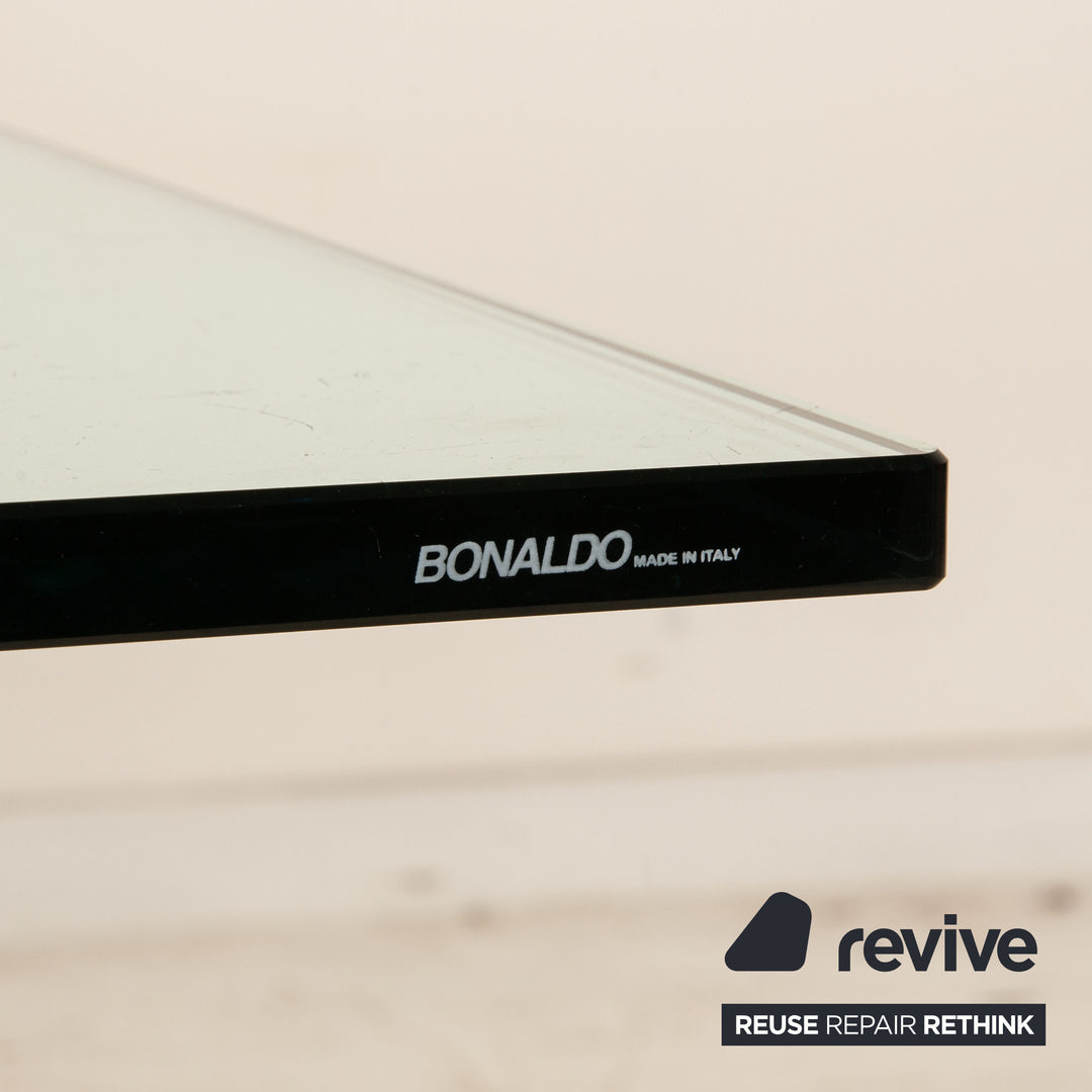 Bonaldo Mille Glas Esstisch Silber Chrom 220 x 100 cm
