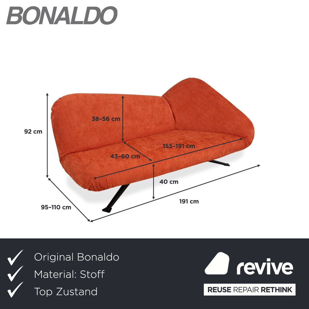 Bonaldo Papillon Canapé-lit deux places Tissu orange fonction manuelle fonction couchage