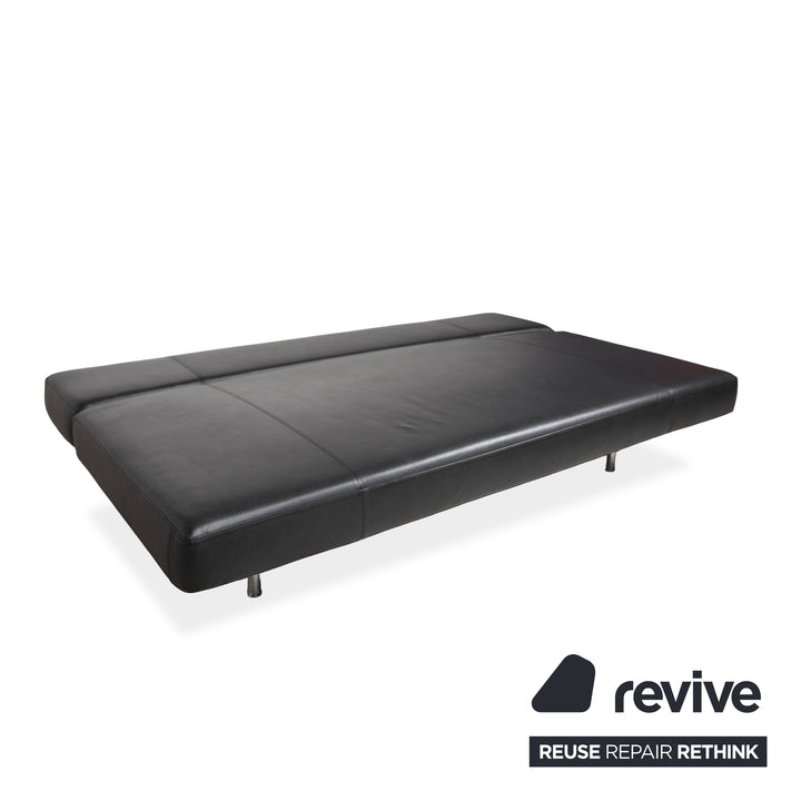 Bonaldo Pierrot King Leder Dreisitzer Schwarz manuelle Funktion Sofa Couch Schlafsofa