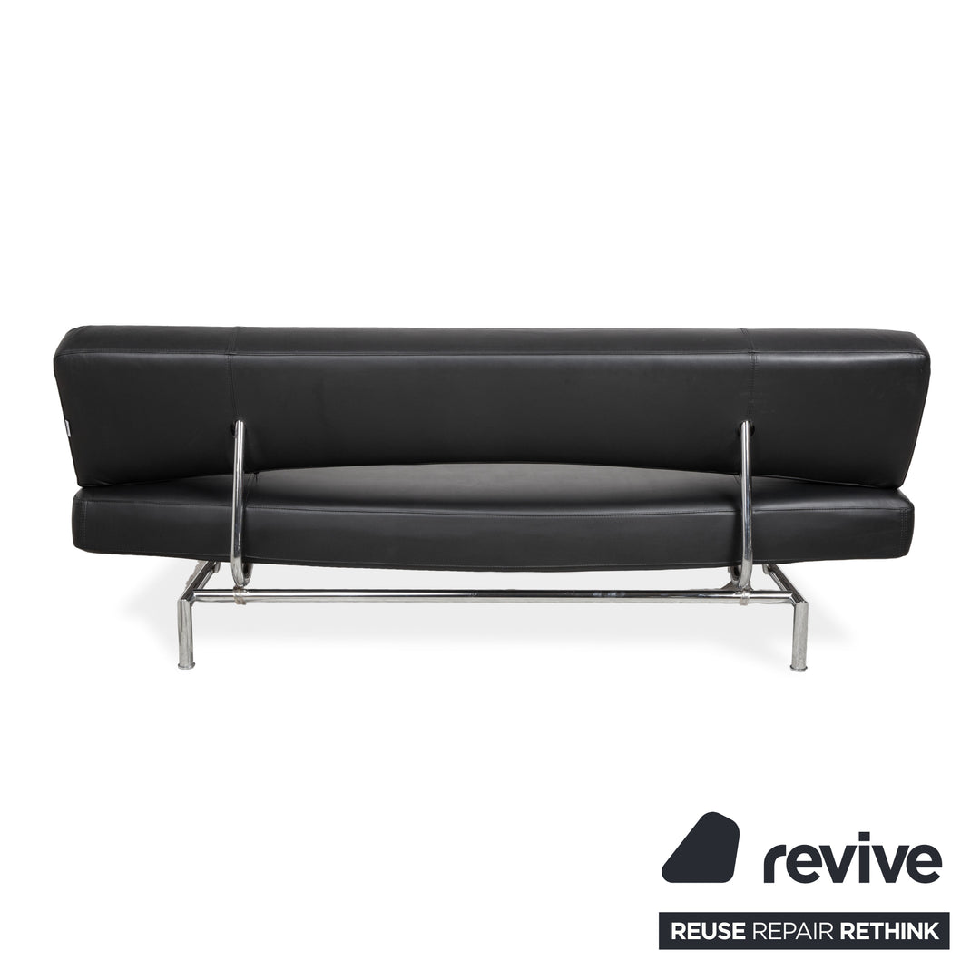 Bonaldo Pierrot King Leder Dreisitzer Schwarz manuelle Funktion Sofa Couch Schlafsofa