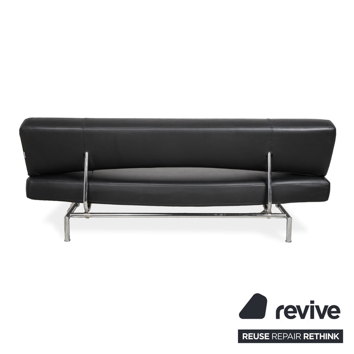 Bonaldo Pierrot King Leder Dreisitzer Schwarz manuelle Funktion Sofa Couch Schlafsofa