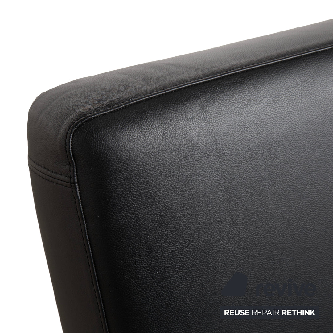 Bonaldo Pierrot King Leder Dreisitzer Schwarz manuelle Funktion Sofa Couch Schlafsofa