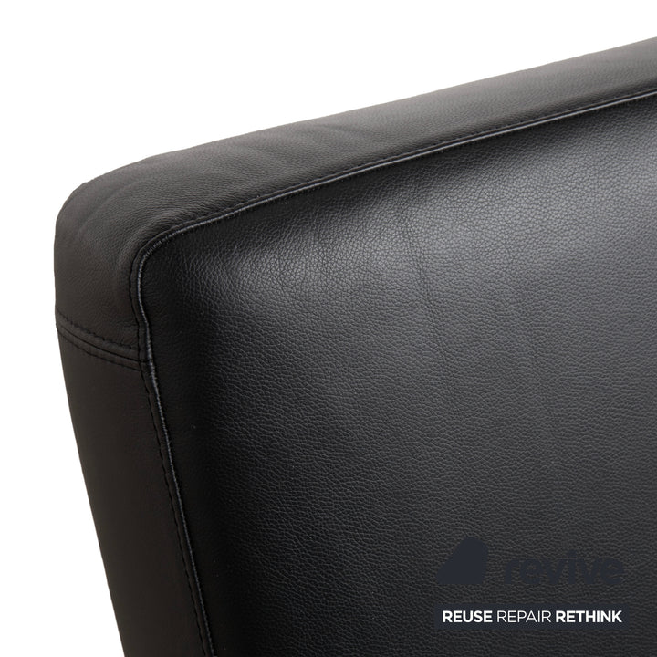 Bonaldo Pierrot King Leder Dreisitzer Schwarz manuelle Funktion Sofa Couch Schlafsofa