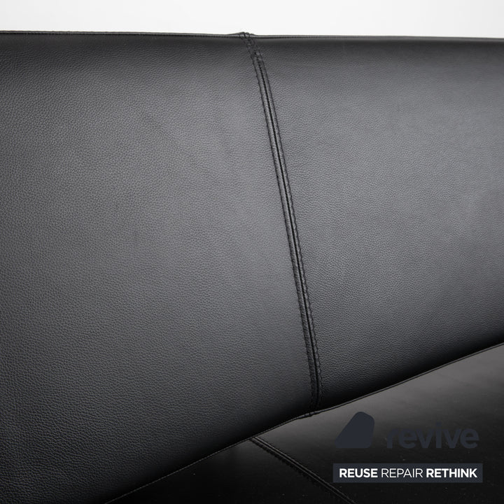 Bonaldo Pierrot King Leder Dreisitzer Schwarz manuelle Funktion Sofa Couch Schlafsofa
