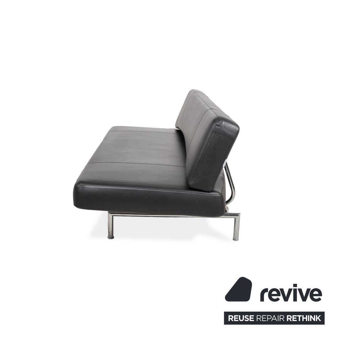 Bonaldo Pierrot King Leder Dreisitzer Schwarz manuelle Funktion Sofa Couch Schlafsofa