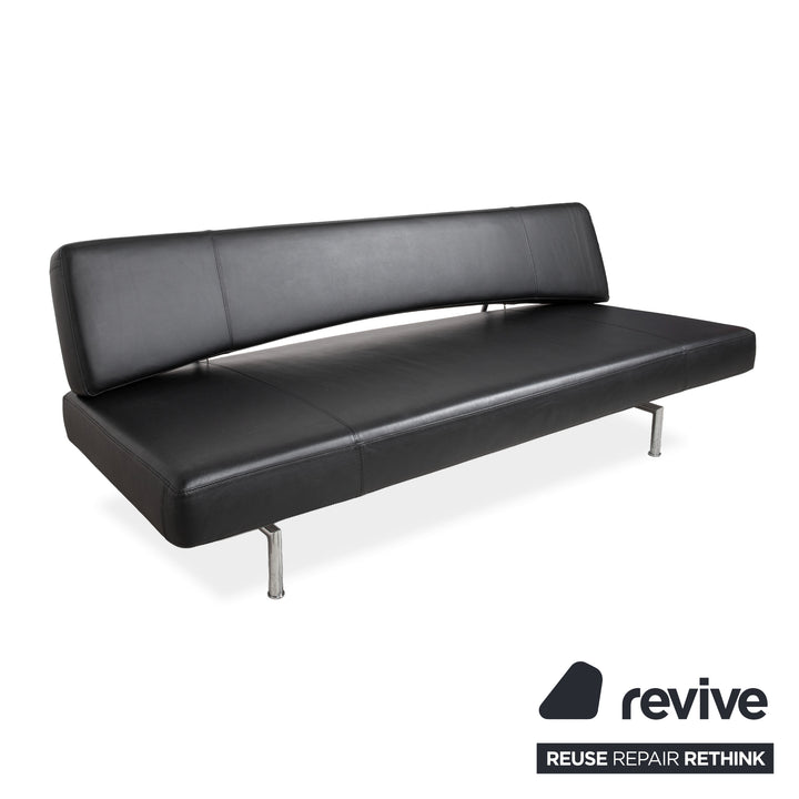 Bonaldo Pierrot King Leder Dreisitzer Schwarz manuelle Funktion Sofa Couch Schlafsofa