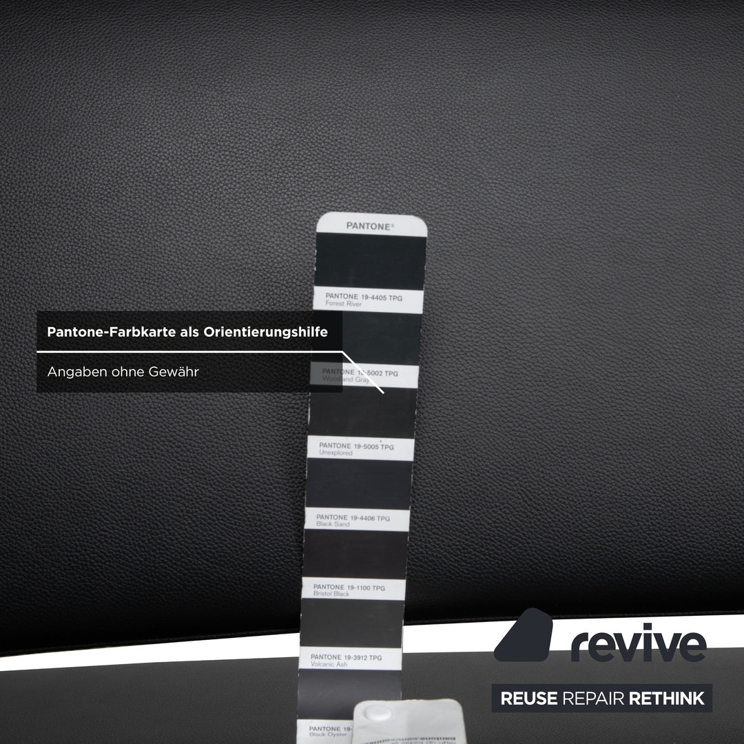 Bonaldo Pierrot King Leder Dreisitzer Schwarz manuelle Funktion Sofa Couch Schlafsofa