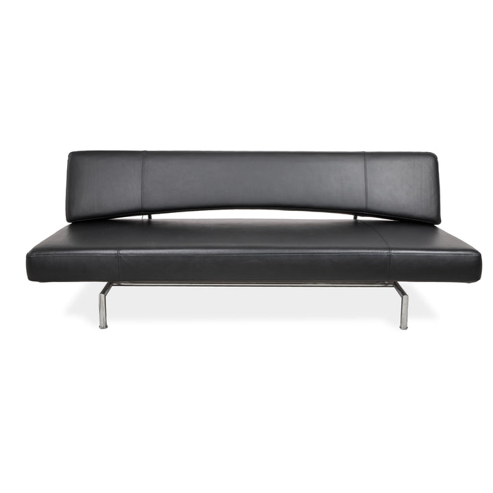 Bonaldo Pierrot King Leder Dreisitzer Schwarz manuelle Funktion Sofa Couch Schlafsofa