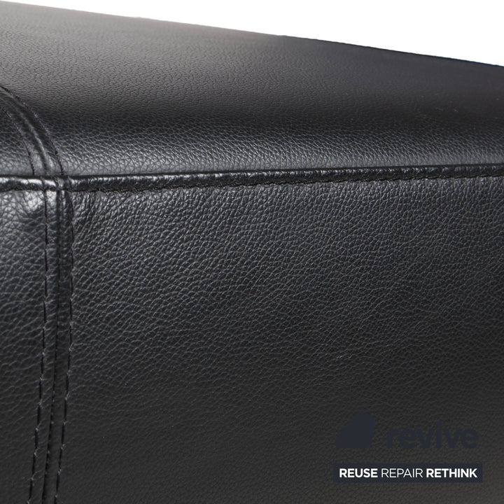 Bonaldo Pierrot King Leder Dreisitzer Schwarz manuelle Funktion Sofa Couch Schlafsofa