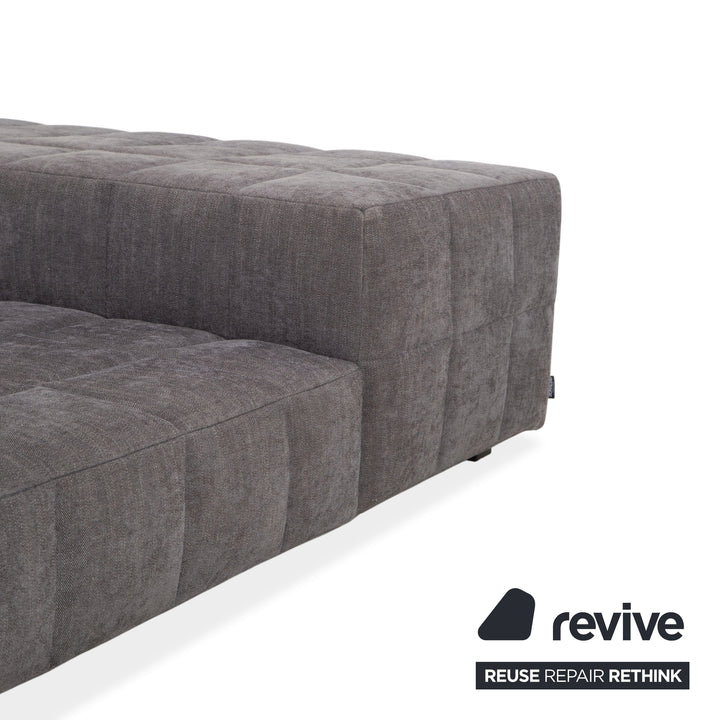 Lit double Bonaldo SQUARING en tissu gris 180 x 200 cm
