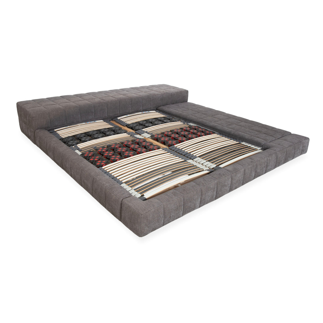 Lit double Bonaldo SQUARING en tissu gris 180 x 200 cm