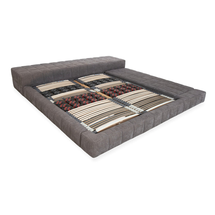 Lit double Bonaldo SQUARING en tissu gris 180 x 200 cm