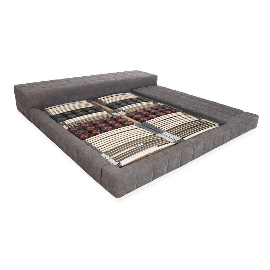 Lit double Bonaldo SQUARING en tissu gris 180 x 200 cm