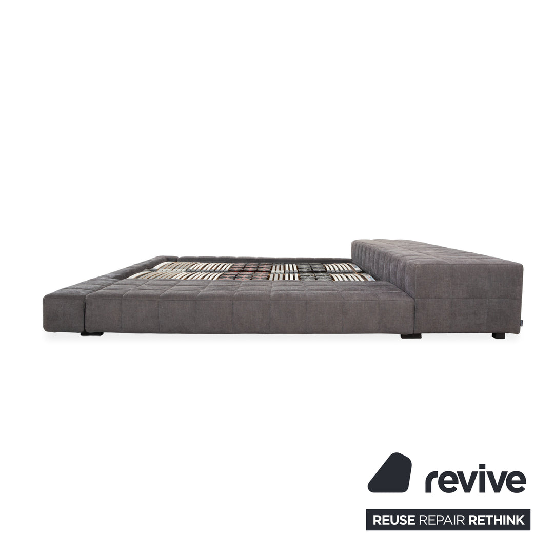 Lit double Bonaldo SQUARING en tissu gris 180 x 200 cm