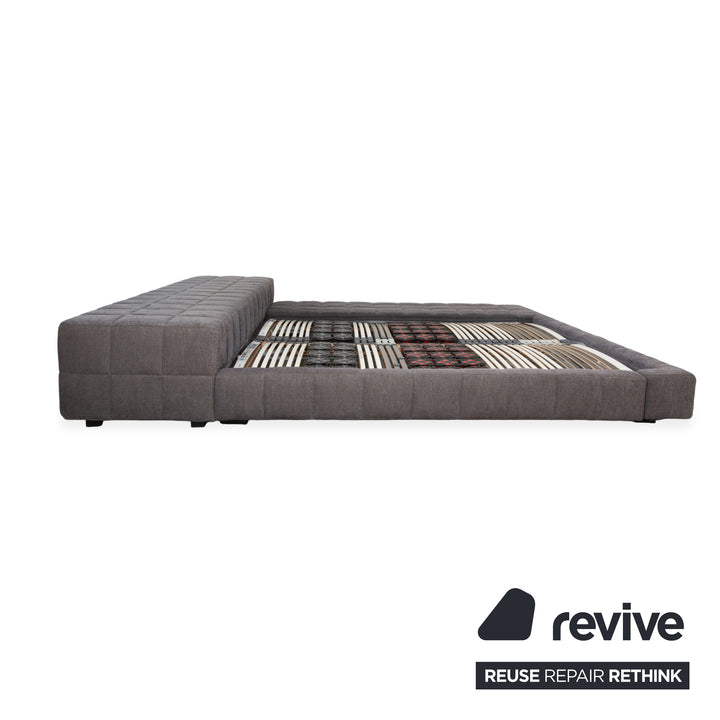 Lit double Bonaldo SQUARING en tissu gris 180 x 200 cm