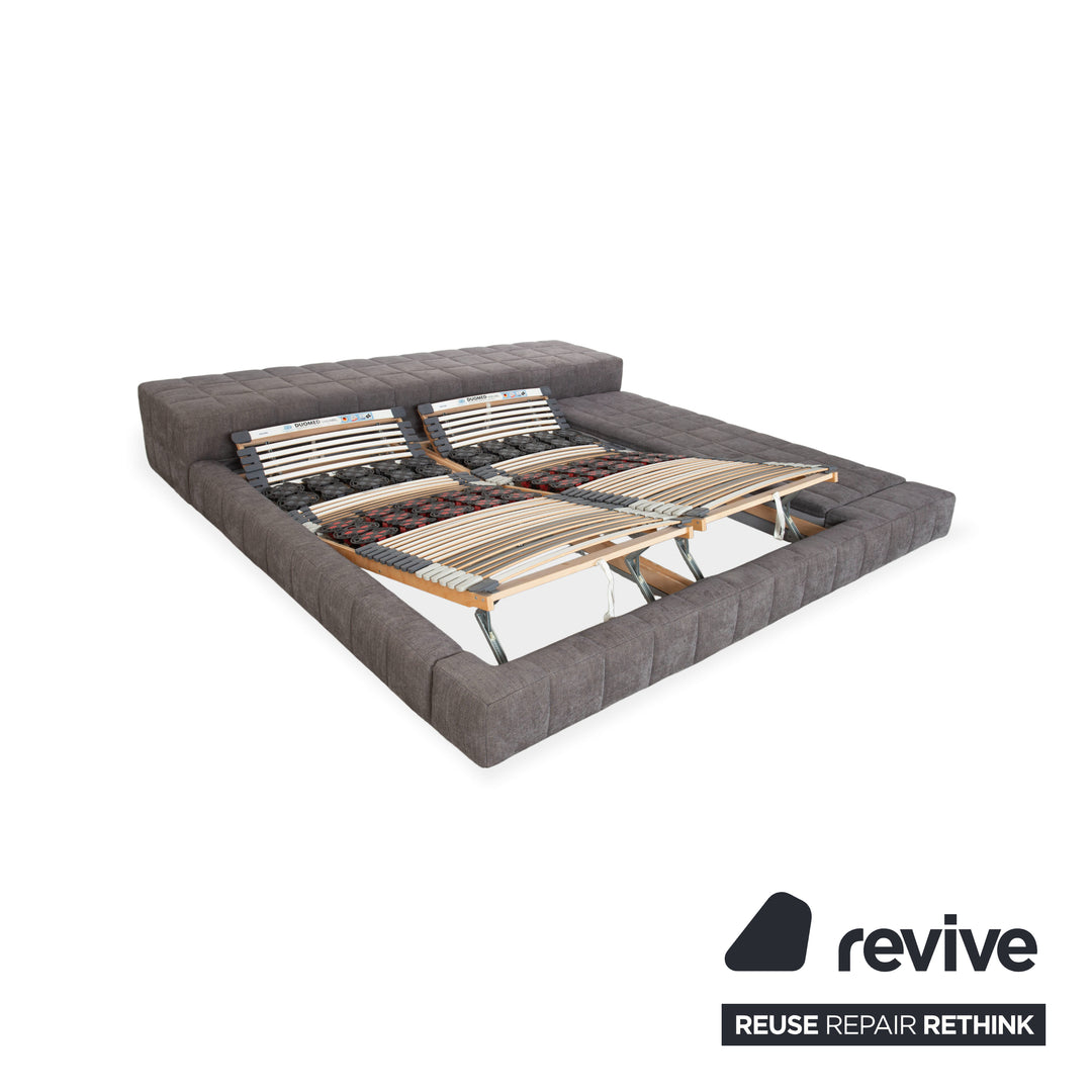 Lit double Bonaldo SQUARING en tissu gris 180 x 200 cm