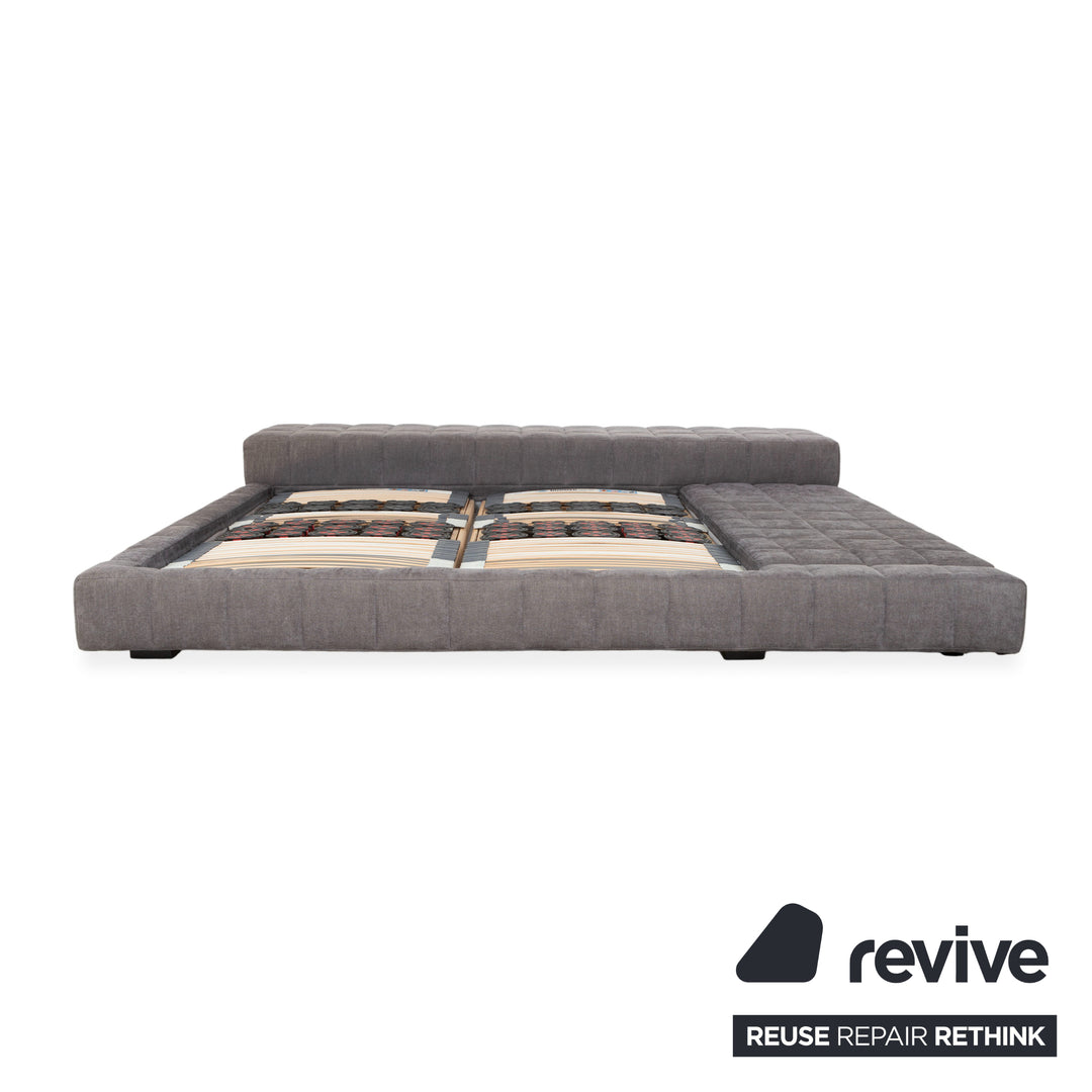 Lit double Bonaldo SQUARING en tissu gris 180 x 200 cm