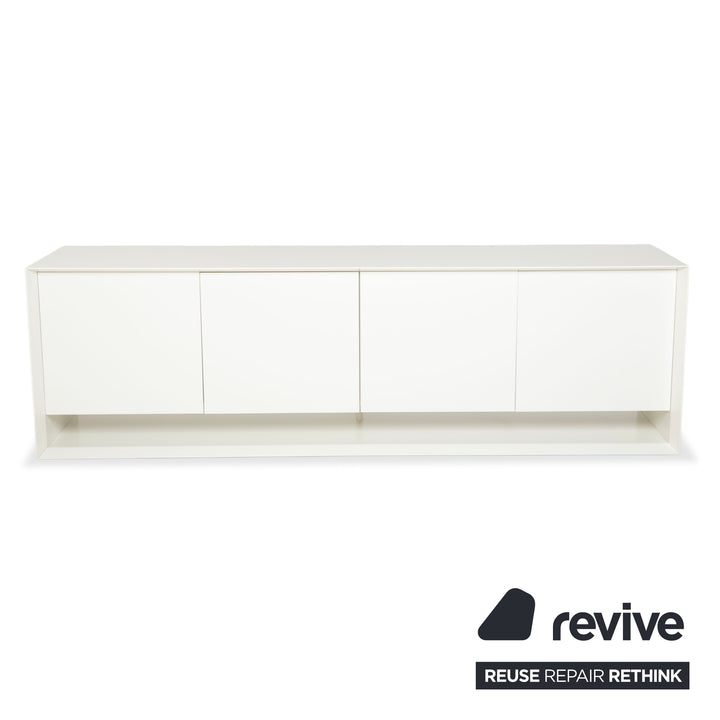 Buffet en bois Bonaldo Sunrise, blanc crème, avec éclairage indirect électrique