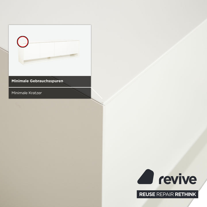 Buffet en bois Bonaldo Sunrise, blanc crème, avec éclairage indirect électrique