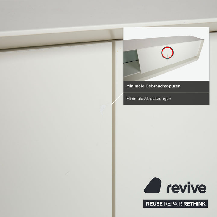 Buffet en bois Bonaldo Sunrise, blanc crème, avec éclairage indirect électrique