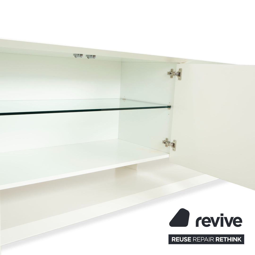 Buffet en bois Bonaldo Sunrise, blanc crème, avec éclairage indirect électrique