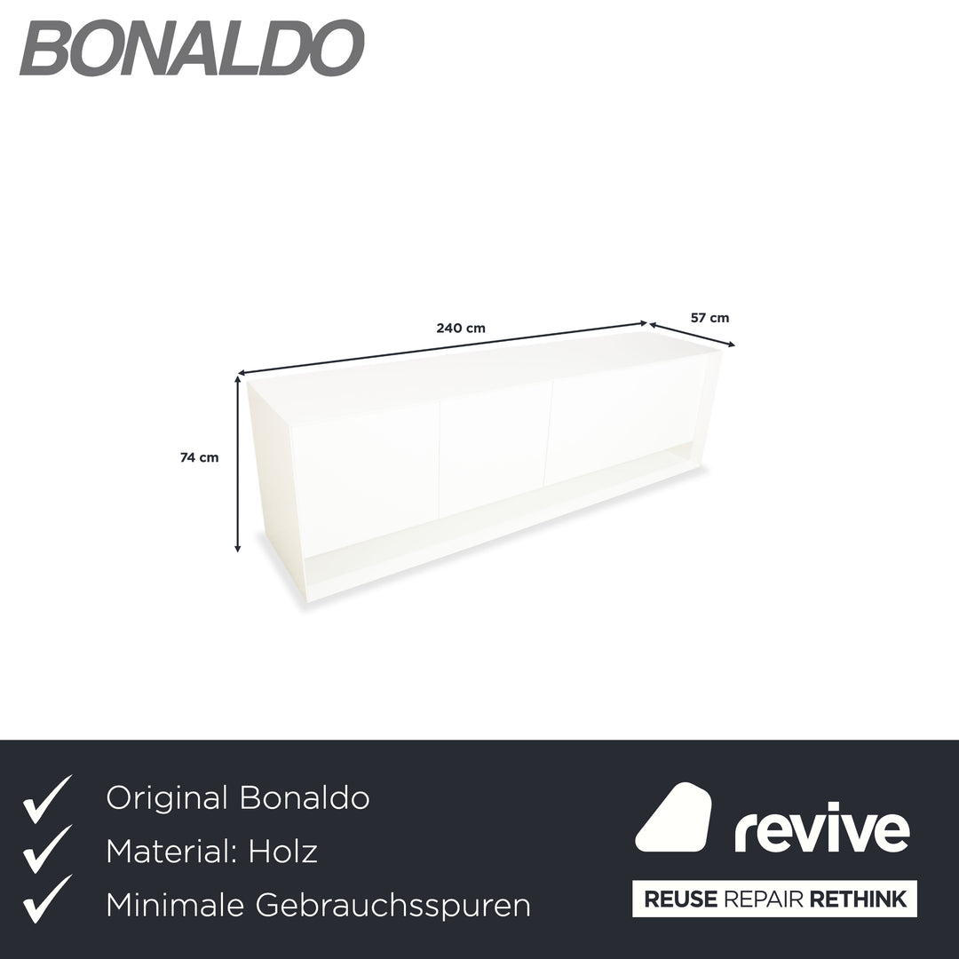 Buffet en bois Bonaldo Sunrise, blanc crème, avec éclairage indirect électrique