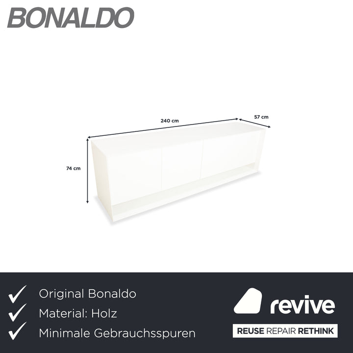 Buffet en bois Bonaldo Sunrise, blanc crème, avec éclairage indirect électrique