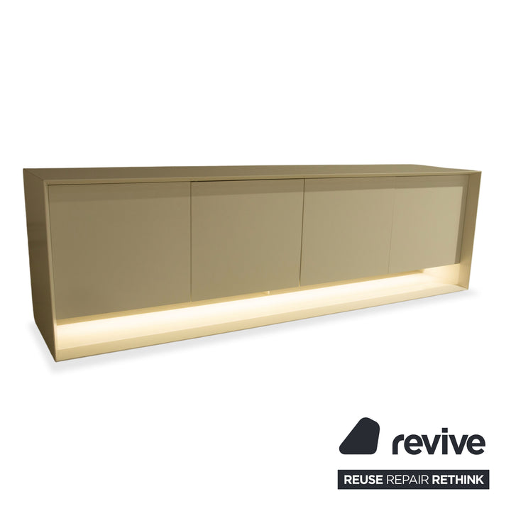 Buffet en bois Bonaldo Sunrise, blanc crème, avec éclairage indirect électrique