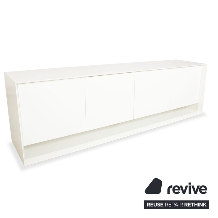 Buffet en bois Bonaldo Sunrise, blanc crème, avec éclairage indirect électrique