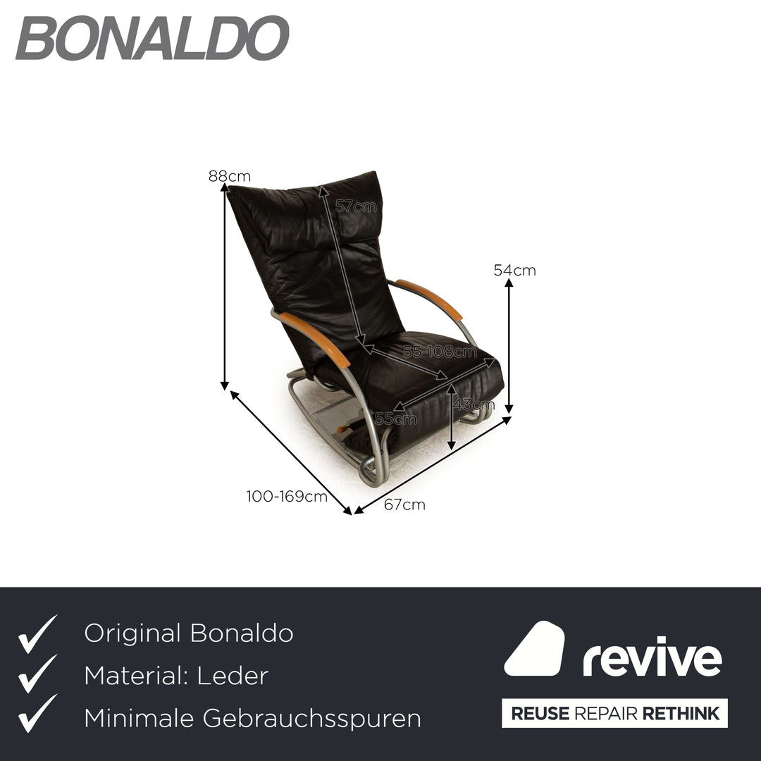Bonaldo Swing Plus Leather Armchair Black manual function
