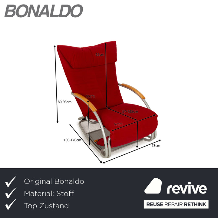 Bonaldo Swing Plus fabric armchair red manual function relax function wooden armrests